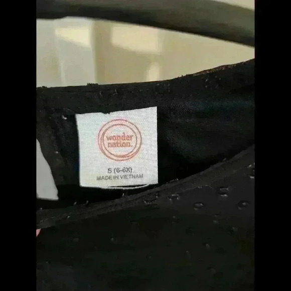 Chic Black Dotted Dress with Ruffled Sleeves for Girls 6-6X - Picture 3 of 4